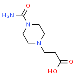 ChemSpider 2D Image | 3-(4-Carbamoyl-1-piperazinyl)propanoic acid | C8H15N3O3
