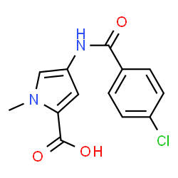 ChemSpider 2D Image | 4-[(4-Chlorobenzoyl)amino]-1-methyl-1H-pyrrole-2-carboxylic acid | C13H11ClN2O3