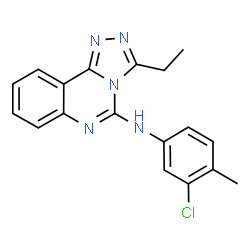 ChemSpider 2D Image | N-(3-Chloro-4-methylphenyl)-3-ethyl[1,2,4]triazolo[4,3-c]quinazolin-5-amine | C18H16ClN5
