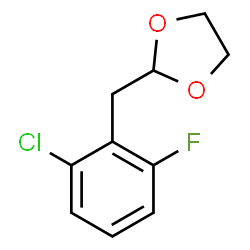 ChemSpider 2D Image | 2-(2-Chloro-6-fluorobenzyl)-1,3-dioxolane | C10H10ClFO2