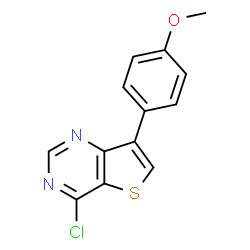 ChemSpider 2D Image | 4-Chloro-7-(4-methoxyphenyl)thieno[3,2-d]pyrimidine | C13H9ClN2OS
