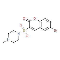 ChemSpider 2D Image | 6-Bromo-3-[(4-methyl-1-piperazinyl)sulfonyl]-2H-chromen-2-one | C14H15BrN2O4S
