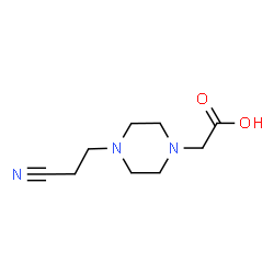 ChemSpider 2D Image | [4-(2-Cyanoethyl)-1-piperazinyl]acetic acid | C9H15N3O2