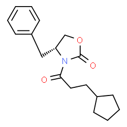 ChemSpider 2D Image | (R)-4-Benzyl-3-(3-cyclopentyl-propionyl)-oxazolidin-2-one | C18H23NO3