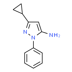 ChemSpider 2D Image | 5-cyclopropyl-2-phenylpyrazol-3-amine | C12H13N3