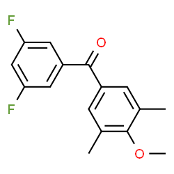ChemSpider 2D Image | (3,5-Difluorophenyl)(4-methoxy-3,5-dimethylphenyl)methanone | C16H14F2O2