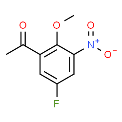 ChemSpider 2D Image | 1-(5-Fluoro-2-methoxy-3-nitrophenyl)ethanone | C9H8FNO4