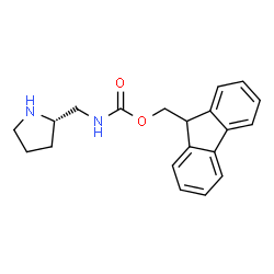 ChemSpider 2D Image | 9H-Fluoren-9-ylmethyl [(2S)-2-pyrrolidinylmethyl]carbamate | C20H22N2O2