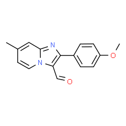 ChemSpider 2D Image | 2-(4-Methoxyphenyl)-7-methylimidazo[1,2-a]pyridine-3-carbaldehyde | C16H14N2O2