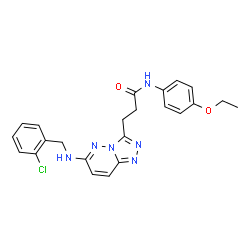 ChemSpider 2D Image | 3-{6-[(2-Chlorobenzyl)amino][1,2,4]triazolo[4,3-b]pyridazin-3-yl}-N-(4-ethoxyphenyl)propanamide | C23H23ClN6O2