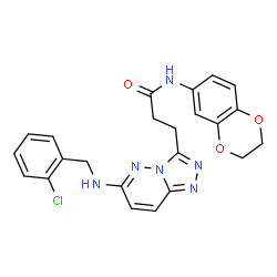 ChemSpider 2D Image | 3-{6-[(2-Chlorobenzyl)amino][1,2,4]triazolo[4,3-b]pyridazin-3-yl}-N-(2,3-dihydro-1,4-benzodioxin-6-yl)propanamide | C23H21ClN6O3