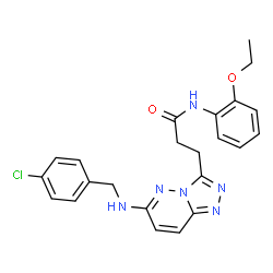 ChemSpider 2D Image | 3-{6-[(4-Chlorobenzyl)amino][1,2,4]triazolo[4,3-b]pyridazin-3-yl}-N-(2-ethoxyphenyl)propanamide | C23H23ClN6O2