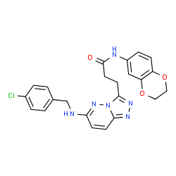 ChemSpider 2D Image | 3-{6-[(4-Chlorobenzyl)amino][1,2,4]triazolo[4,3-b]pyridazin-3-yl}-N-(2,3-dihydro-1,4-benzodioxin-6-yl)propanamide | C23H21ClN6O3