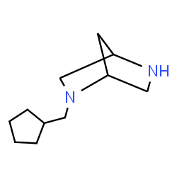 ChemSpider 2D Image | 2-(Cyclopentylmethyl)-2,5-diazabicyclo[2.2.1]heptane | C11H20N2
