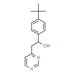 ChemSpider 2D Image | 1-(4-tert-Butylphenyl)-2-(4-pyrimidinyl)ethanol | C16H20N2O