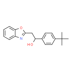 ChemSpider 2D Image | 2-(1,3-Benzoxazol-2-yl)-1-(4-tert-butylphenyl)ethanol | C19H21NO2