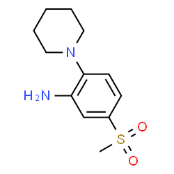 ChemSpider 2D Image | 5-(Methylsulfonyl)-2-(1-piperidinyl)aniline | C12H18N2O2S