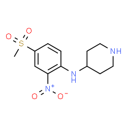 ChemSpider 2D Image | N-(4-METHANESULFONYL-2-NITROPHENYL)PIPERIDIN-4-AMINE | C12H17N3O4S