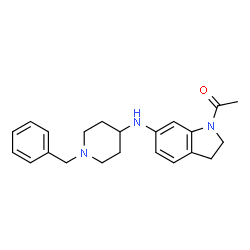 ChemSpider 2D Image | 1-(6-((1-benzylpiperidin-4-yl)amino)indolin-1-yl)ethanone | C22H27N3O