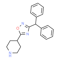 ChemSpider 2D Image | 4-[3-(Diphenylmethyl)-1,2,4-oxadiazol-5-yl]piperidine | C20H21N3O
