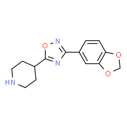 ChemSpider 2D Image | 4-[3-(1,3-Benzodioxol-5-yl)-1,2,4-oxadiazol-5-yl]piperidine | C14H15N3O3
