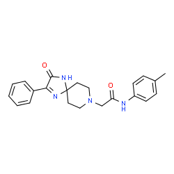 ChemSpider 2D Image | N-(4-Methylphenyl)-2-(3-oxo-2-phenyl-1,4,8-triazaspiro[4.5]dec-1-en-8-yl)acetamide | C22H24N4O2