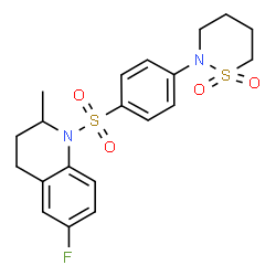ChemSpider 2D Image | 1-{[4-(1,1-Dioxido-1,2-thiazinan-2-yl)phenyl]sulfonyl}-6-fluoro-2-methyl-1,2,3,4-tetrahydroquinoline | C20H23FN2O4S2