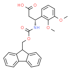 ChemSpider 2D Image | (3R)-3-(2,3-Dimethoxyphenyl)-3-{[(9H-fluoren-9-ylmethoxy)carbonyl]amino}propanoic acid | C26H25NO6