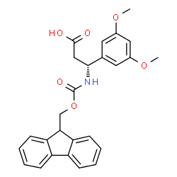 ChemSpider 2D Image | (3R)-3-(3,5-Dimethoxyphenyl)-3-{[(9H-fluoren-9-ylmethoxy)carbonyl]amino}propanoic acid | C26H25NO6