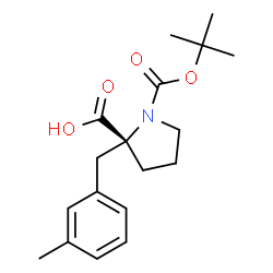 ChemSpider 2D Image | 2-(3-Methylbenzyl)-1-{[(2-methyl-2-propanyl)oxy]carbonyl}-L-proline | C18H25NO4