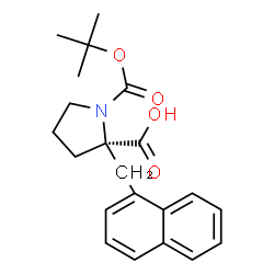 ChemSpider 2D Image | 1-{[(2-Methyl-2-propanyl)oxy]carbonyl}-2-(1-naphthylmethyl)-L-proline | C21H25NO4