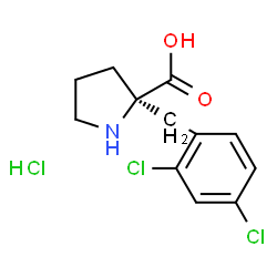 ChemSpider 2D Image | 2-(2,4-Dichlorobenzyl)-L-proline hydrochloride (1:1) | C12H14Cl3NO2