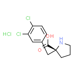 ChemSpider 2D Image | 2-(3,4-Dichlorobenzyl)-L-proline hydrochloride (1:1) | C12H14Cl3NO2