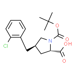 ChemSpider 2D Image | (4R)-4-(2-Chlorobenzyl)-1-{[(2-methyl-2-propanyl)oxy]carbonyl}-L-proline | C17H22ClNO4