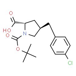 ChemSpider 2D Image | (4R)-4-(4-Chlorobenzyl)-1-{[(2-methyl-2-propanyl)oxy]carbonyl}-L-proline | C17H22ClNO4