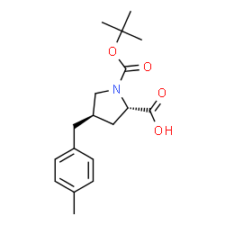 ChemSpider 2D Image | (4R)-4-(4-Methylbenzyl)-1-{[(2-methyl-2-propanyl)oxy]carbonyl}-L-proline | C18H25NO4