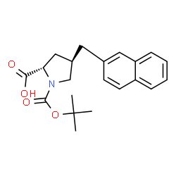 ChemSpider 2D Image | (4R)-1-{[(2-Methyl-2-propanyl)oxy]carbonyl}-4-(2-naphthylmethyl)-L-proline | C21H25NO4