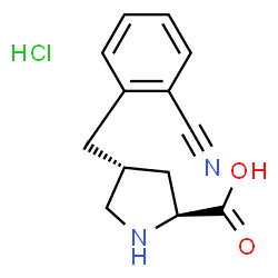 ChemSpider 2D Image | (4R)-4-(2-Cyanobenzyl)-L-proline hydrochloride (1:1) | C13H15ClN2O2