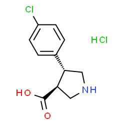 ChemSpider 2D Image | (3S,4R)-4-(4-Chlorophenyl) pyrrolidine-3-carboxylic acid Hydrochloride | C11H13Cl2NO2