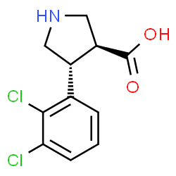 ChemSpider 2D Image | (3S,4R)-4-(2,3-Dichlorophenyl)-3-pyrrolidinecarboxylic acid | C11H11Cl2NO2