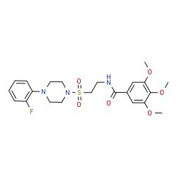 ChemSpider 2D Image | N-(2-{[4-(2-Fluorophenyl)-1-piperazinyl]sulfonyl}ethyl)-3,4,5-trimethoxybenzamide | C22H28FN3O6S