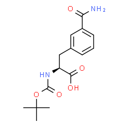 ChemSpider 2D Image | 3-Carbamoyl-N-{[(2-methyl-2-propanyl)oxy]carbonyl}-L-phenylalanine | C15H20N2O5