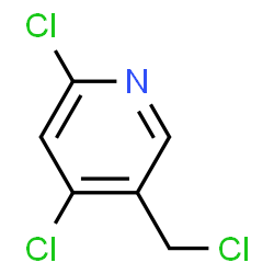 ChemSpider 2D Image | 2,4-Dichloro-5-(chloromethyl)pyridine | C6H4Cl3N