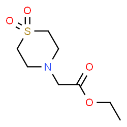 ChemSpider 2D Image | Ethyl 2-(1,1-dioxidothiomorpholino)acetate | C8H15NO4S