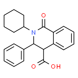 ChemSpider 2D Image | 2-CYCLOHEXYL-1-OXO-3-PHENYL-1,2,3,4-TETRAHYDRO-4-ISOQUINOLINECARBOXYLIC ACID | C22H23NO3