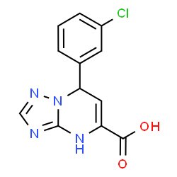 ChemSpider 2D Image | 7-(3-Chlorophenyl)-1,7-dihydro[1,2,4]triazolo[1,5-a]pyrimidine-5-carboxylic acid | C12H9ClN4O2