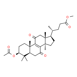 ChemSpider 2D Image | Methyl (3beta,5alpha)-3-acetoxy-4,4,14-trimethyl-7,11-dioxochol-8-en-24-oate | C30H44O6