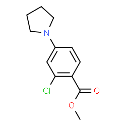 ChemSpider 2D Image | Methyl 2-chloro-4-(1-pyrrolidinyl)benzoate | C12H14ClNO2