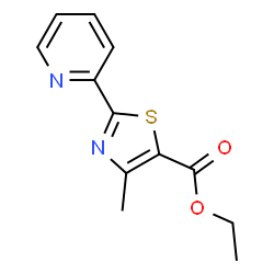 ChemSpider 2D Image | ethyl 4-methyl-2-(pyridin-2-yl)thiazole-5-carboxylate | C12H12N2O2S