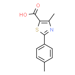 ChemSpider 2D Image | 4-Methyl-2-(4-methylphenyl)-1,3-thiazole-5-carboxylic acid | C12H11NO2S